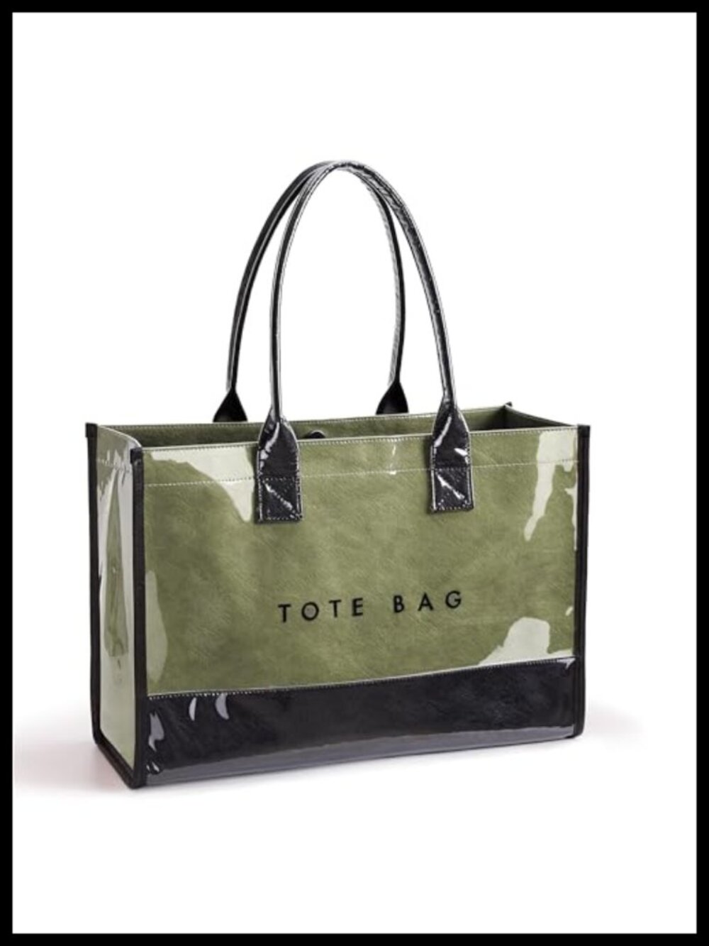 Large PVC Tote Bag for Women Kraft Paper Handbag Laptop Purse Shiny Water